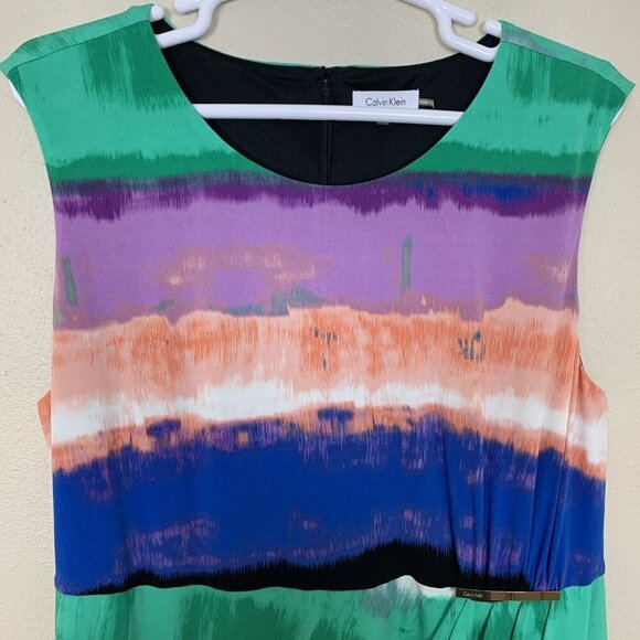 Calvin Klein Womens 2X Shift Dress Sleeveless Multicolor Office Career Corporate - Picture 8 of 16